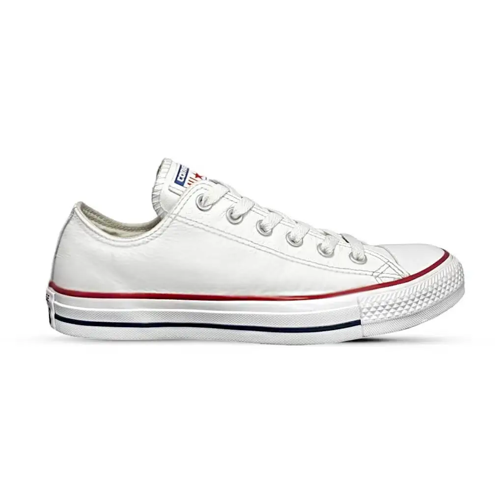 Zapatillas Blancas Cuero Clásica Mujer
