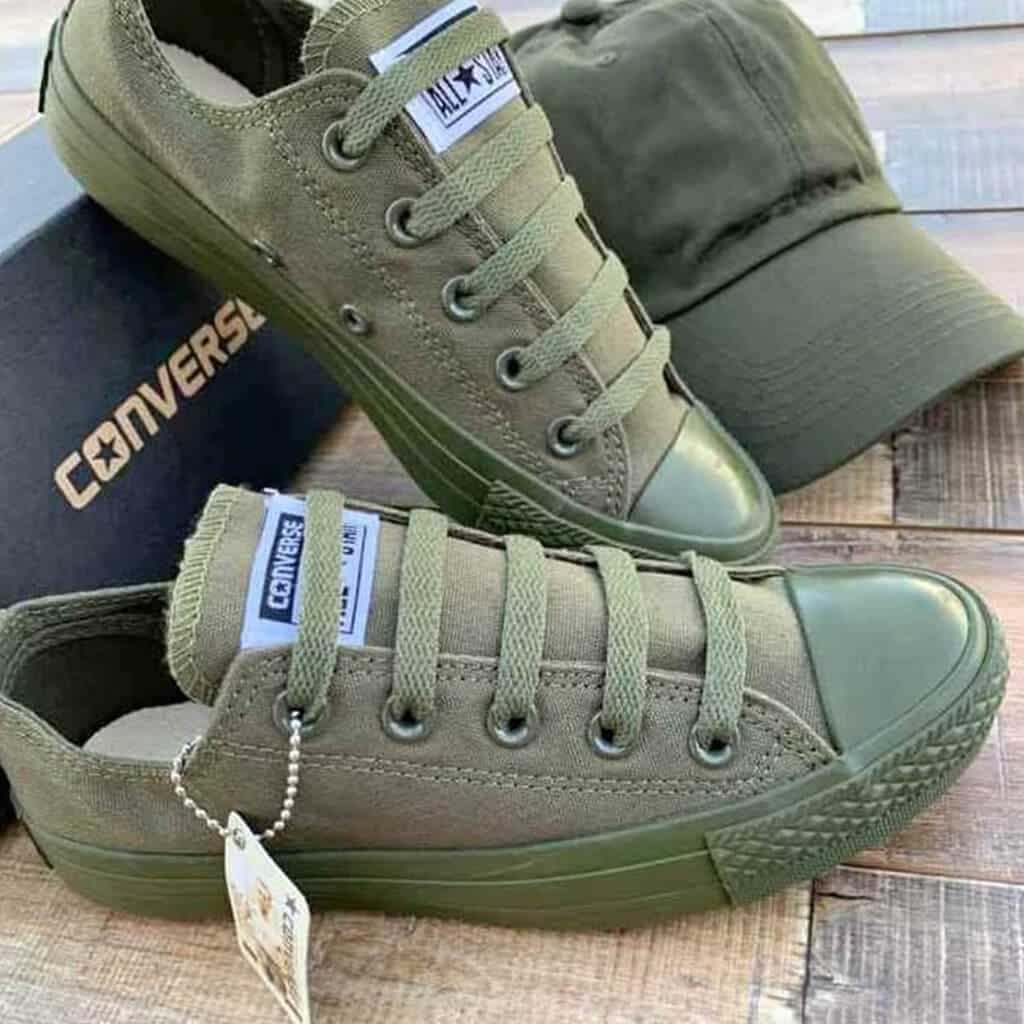 Zapatillas Verde Militar Clásica Converse Mujer - Imagen 2