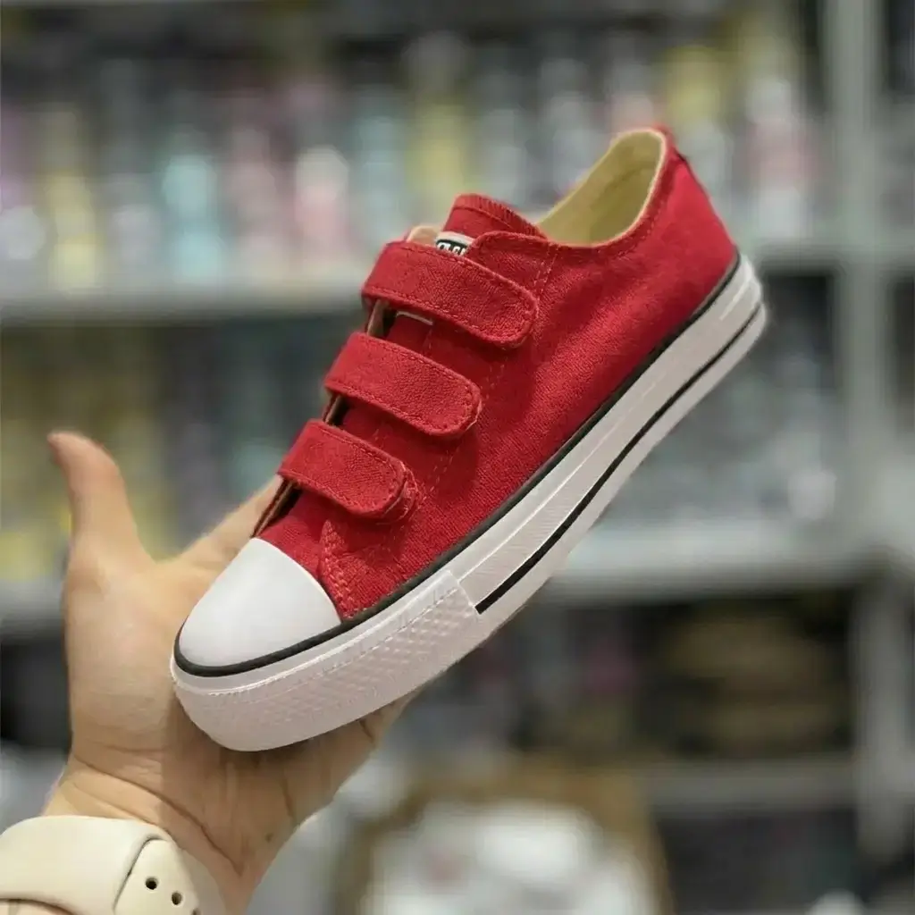 Zapatillas Rojo con Velcro Mujer - Imagen 2